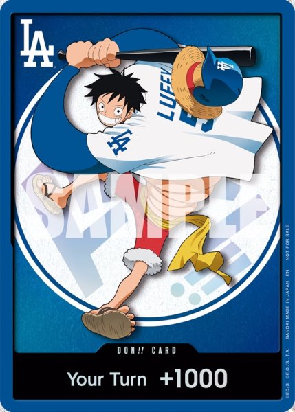 画像1: ♦予約商品♦（7月5日以降発送開始予定）【未開封】ドン!!カード モンキー・D・ルフィ ドジャース 【英語版】【ONE PIECE Night】【プロモ】 (1)