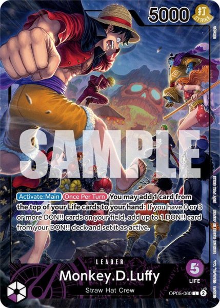 画像1: 【☆SALE商品☆】《状態A-》モンキー・D・ルフィ 【英語版】【未開封】【PSAマガジン】【紫】【OP05-060】】 (1)