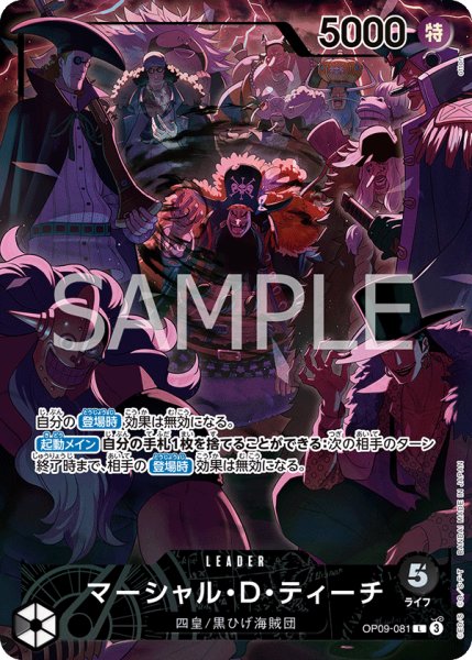 画像1: 【☆SALE商品☆】《状態A-》マーシャル・Ｄ・ティーチ 【リーダー】【パラレル】【プロモ】【2nd ANNIVERSARY SET】【黒】【OP09-081】 (1)