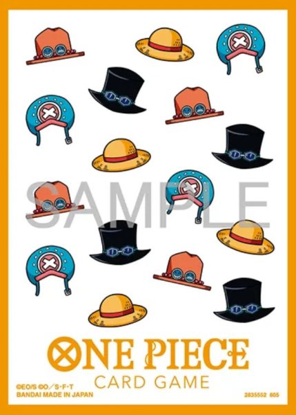 画像1: オフィシャルカードスリーブ13 帽子総柄 ルフィ エース サボ チョッパー 【スリーブ】【未開封】『77』 (1)
